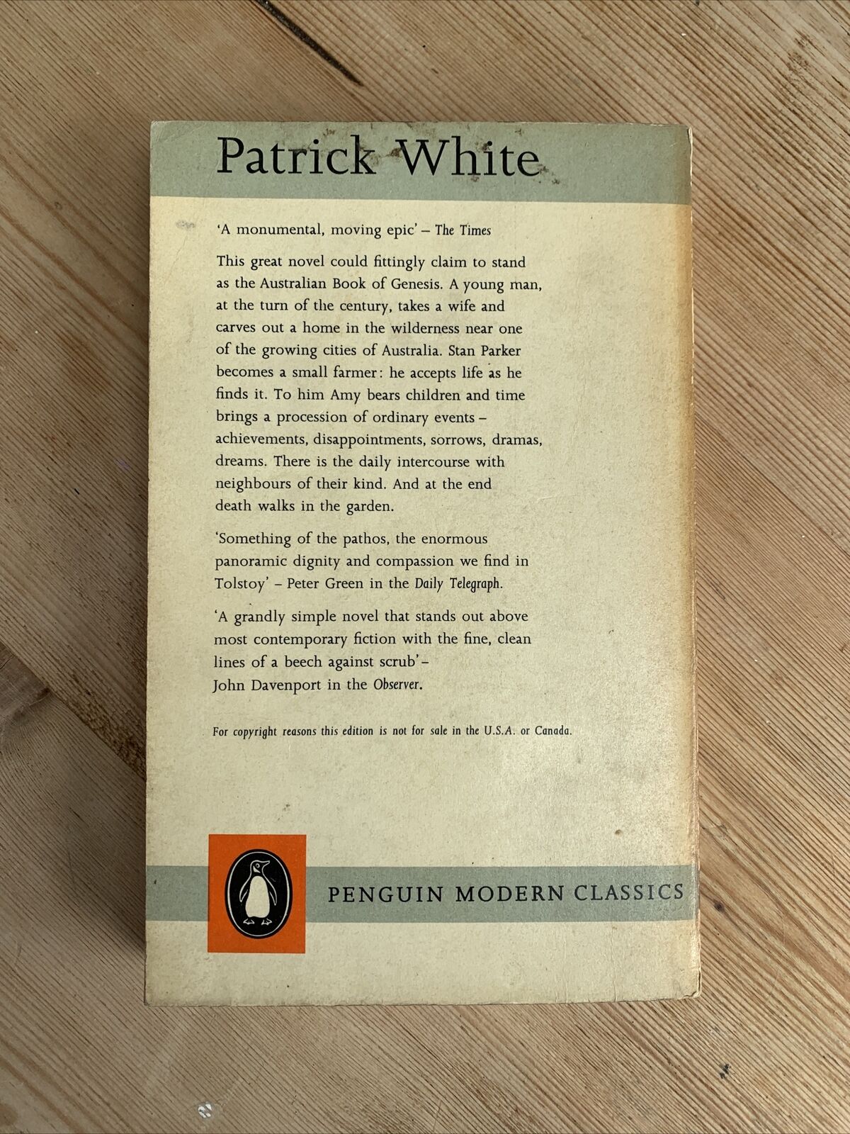 THE TREE OF MAN By Patrick White 1961 Penguin Modern Classic Australia