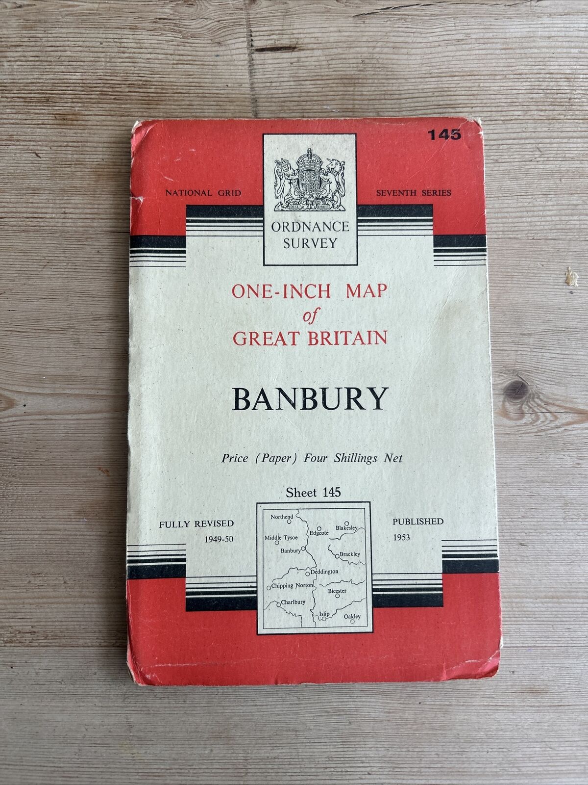 BANBURY Ordnance Survey Seventh Series Paper One inch 1953 Sheet 145 Bicester