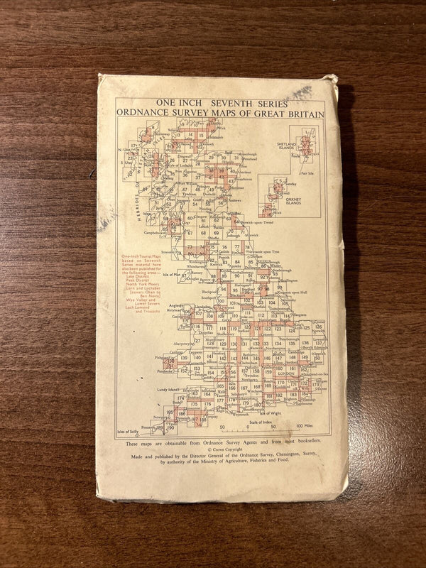 THE SOLENT Ordnance Survey Seventh Series CLOTH Map 1960 Sheet 180 Farnham