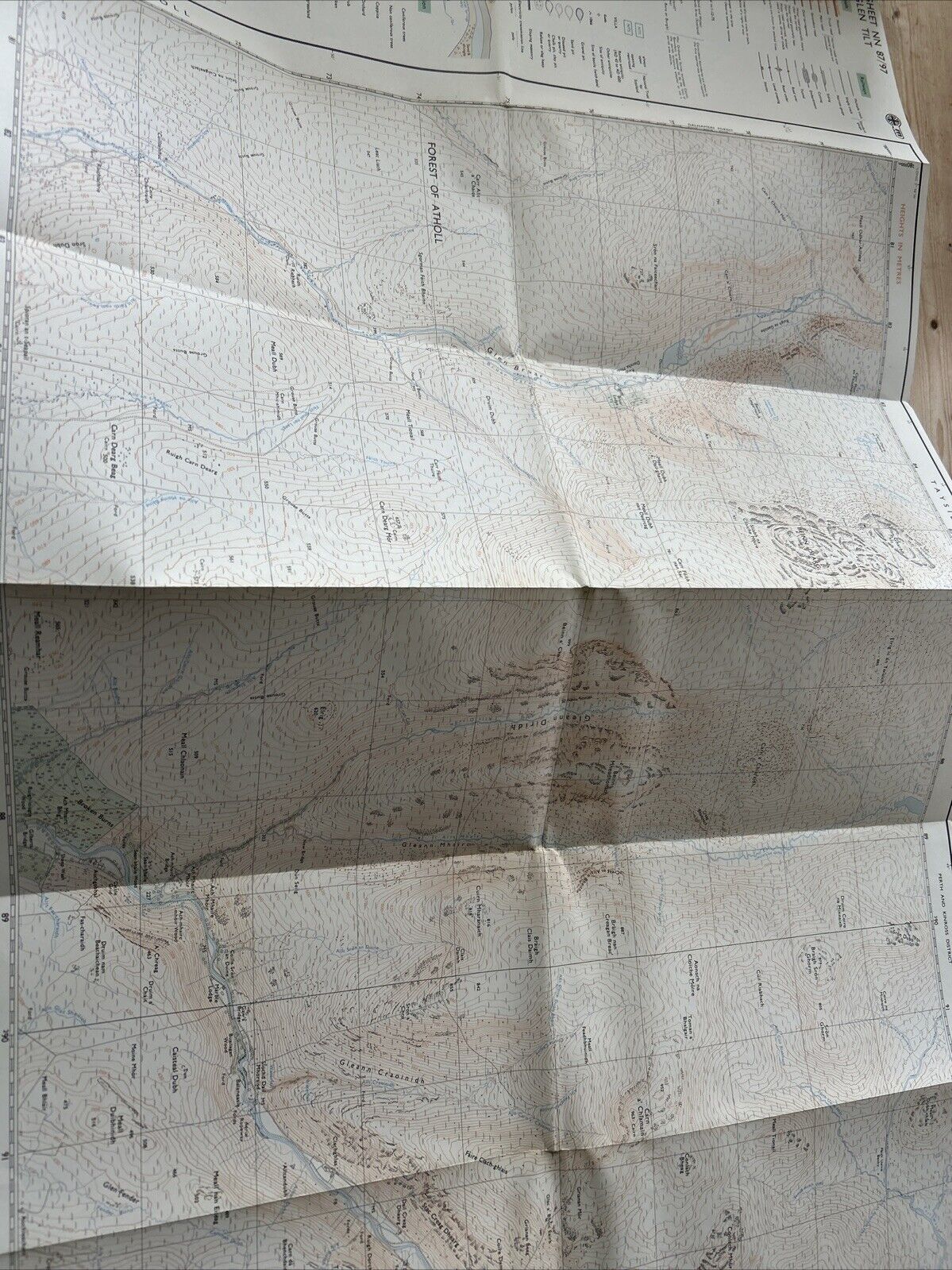 GLEN TILT Ordnance Survey Map Pathfinder NN 87/97 1976 Forest Of Atholl