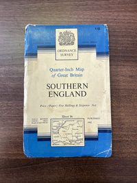SOUTHERN ENGLAND Sheet 16 Fifth Series Paper Ordnance Survey Quarter Inch 1962