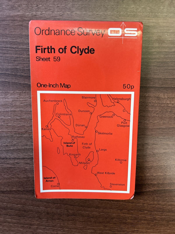 FIRTH OF CYLDE Ordnance Survey One Inch Sheet 59 Good Condition 1965 Scotland