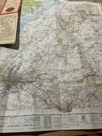 BRISTOL & STROUD Ordnance Survey Cloth Map 1946 Sixth Series No 156 Tetbury