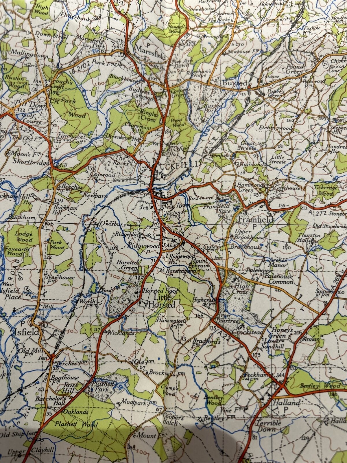 EASTBOURNE Lewes - Ordnance Survey Sixth Edition One inch 1940 Sheet 183 Paper