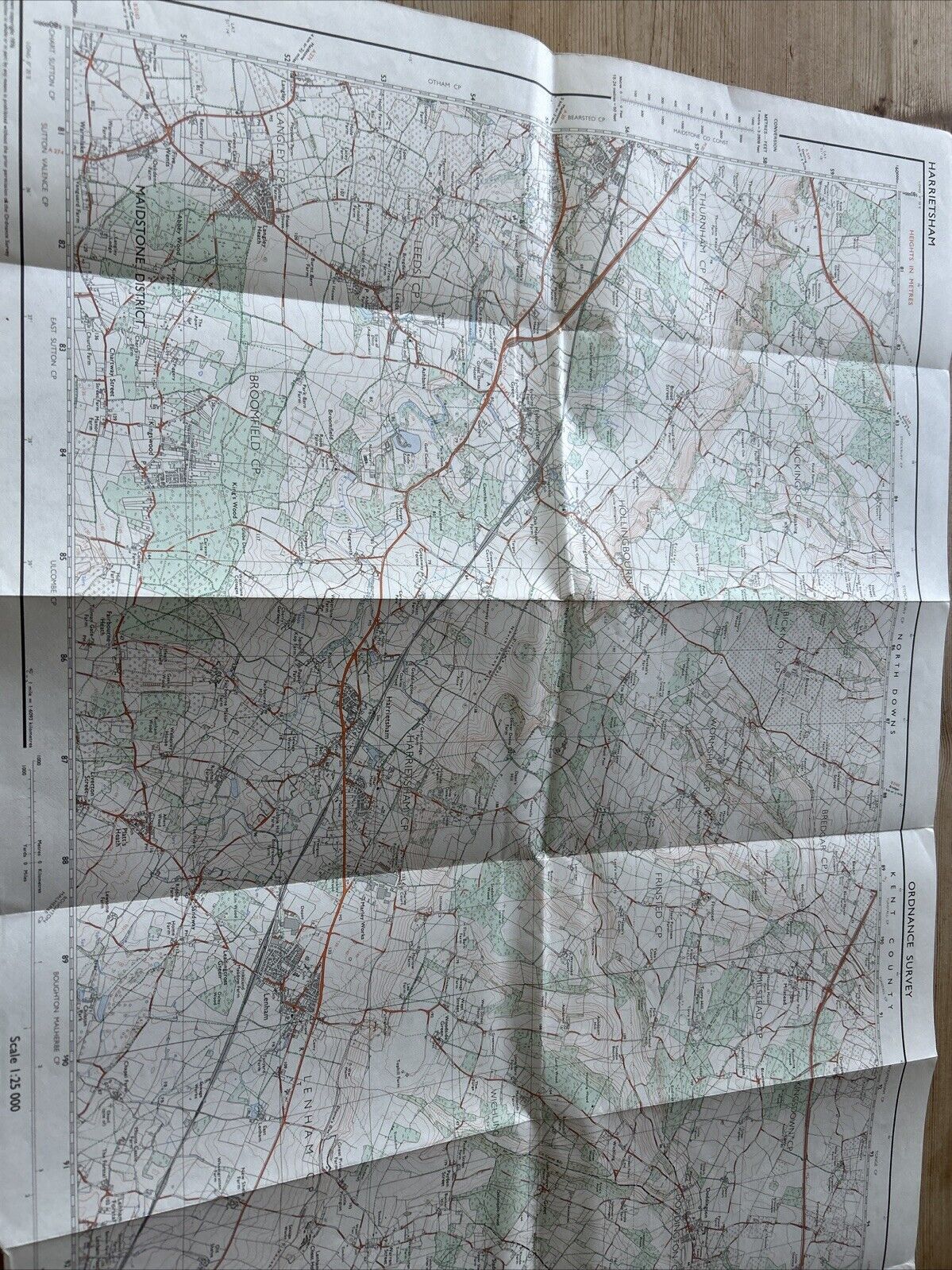 HARRIETSHAM Ordnance Survey Pathfinder Sheet TQ85/95 1976 Kent Stockers Head