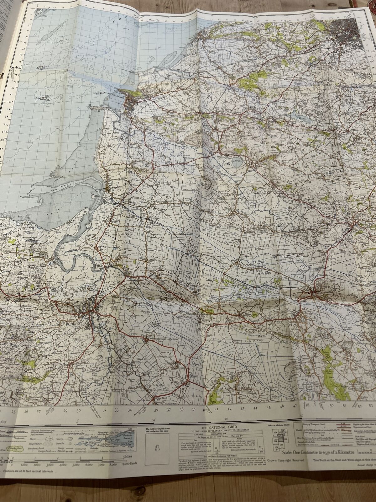 WESTON SUPER MERE Ordnance Survey Paper Sixth Series 1946 Sheet 165 One Inch