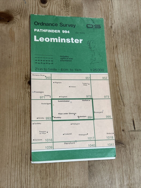 LEOMINSTER Pathfinder Ordnance Survey 1:25000 1989 No 994 Weobley Bodenham