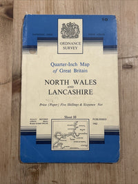 NORTH WALES & LANCASHIRE 1962 Ordnance Survey Quarter In Map Sh 10 Fifth Series