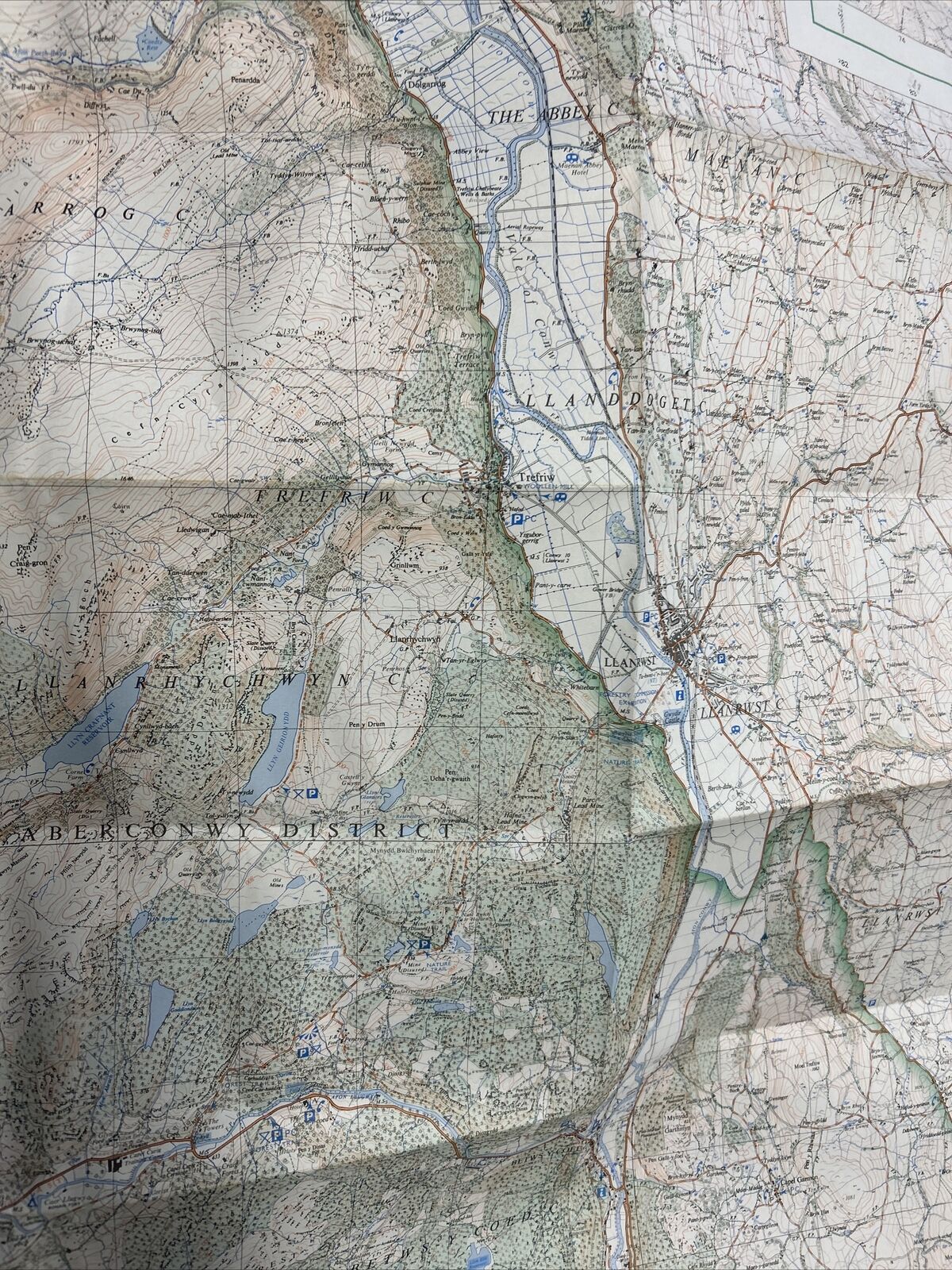 SNOWDONIA NATIONAL PARK Conwy Valley - Ordnance Survey Outdoor Leisure Map 1977