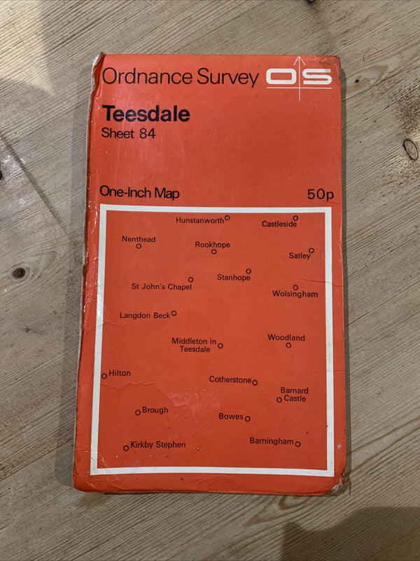 TEESDALE Ordnance Survey One Inch Map 84 Acceptable Condition 1964 Revised