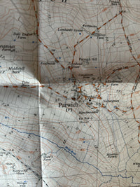 ALSTONFIELD 1950 Ordnance Survey SK15 2 & Half Inch MAP First Series Tissington