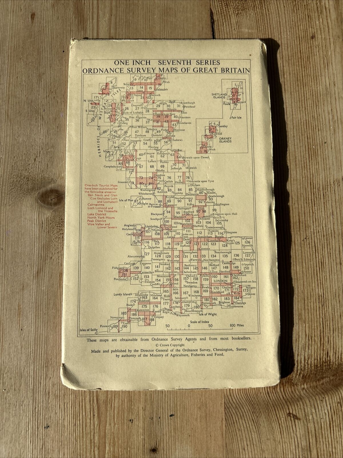 BRIGHTON & WORTHING Ordnance Survey Seventh Series One inch 1960 Sheet 182