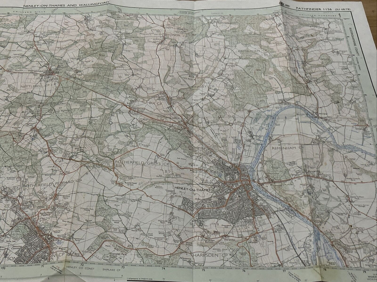 HENLEY-ON-THAMES WALLINGFORD Pathfinder 1156 Ordnance Survey Sheet 1:25000 1990