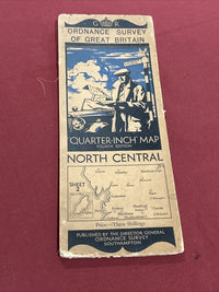 NORTH CENTRAL England Ordnance Survey CLOTH Sheet 2 Qu In Map 4th Ed 1935 Dales