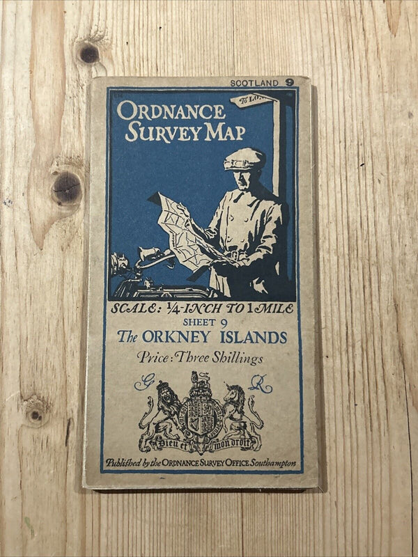 THE ORKNEY ISLANDS Ordnance Survey Quarter Inch Sheet 9 1923 Dunnet Head Wick