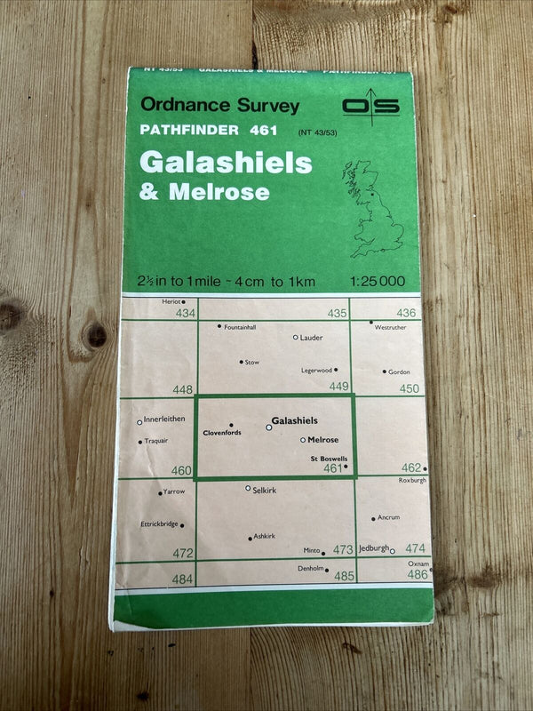 GALASHIELS & MELROSE Pathfinder 461 Ordnance Survey Sheet 1:25000 1989