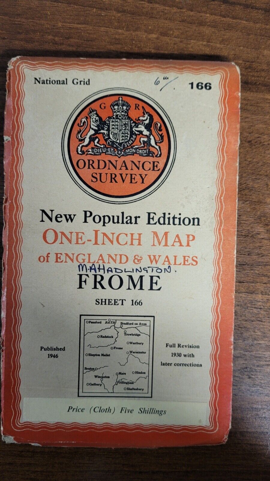 Frome Ordnance Survey Map 1 Inch 1946 Sheet 166 Cloth 6th Edition