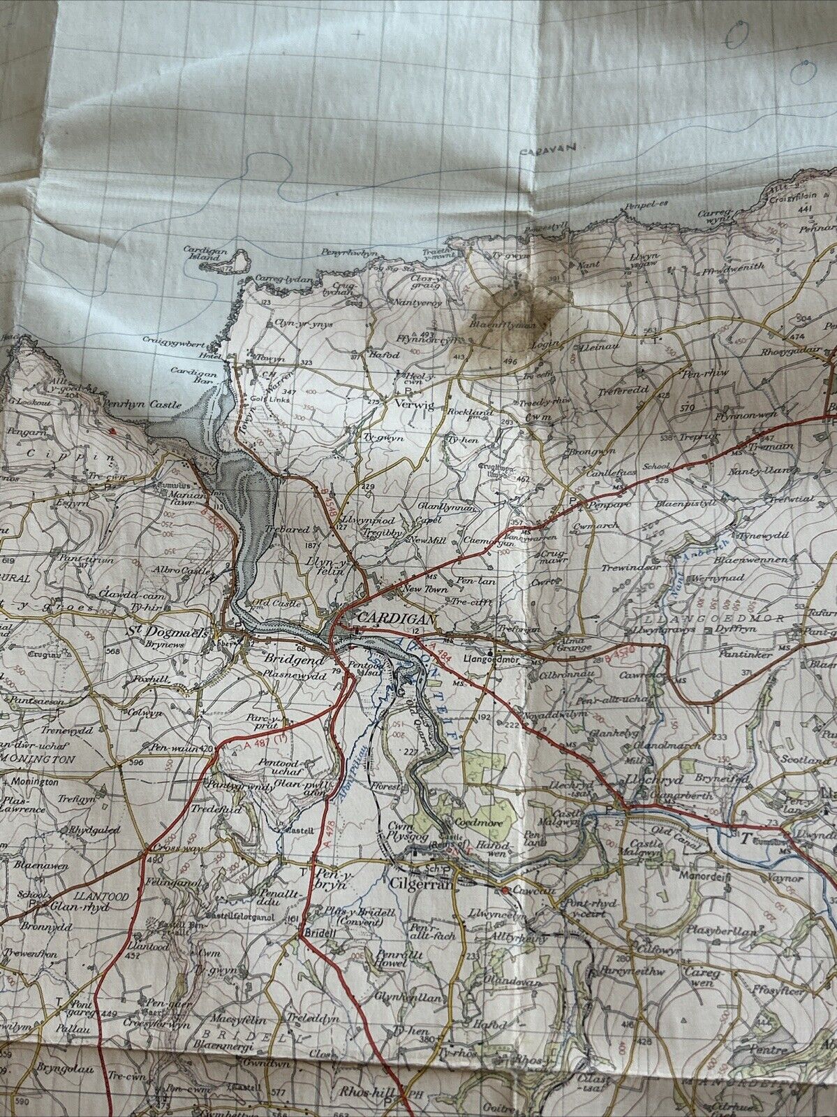 CARDIGAN Ordnance Survey CLOTH Map 1952 Seventh Series Sheet 139 Carmarthen