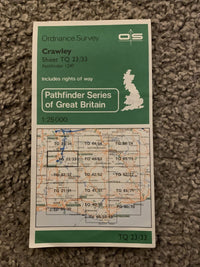 CRAWLEY East Grinstead - Pathfinder Ordnance Survey 1:25000 1981 TQ23/33