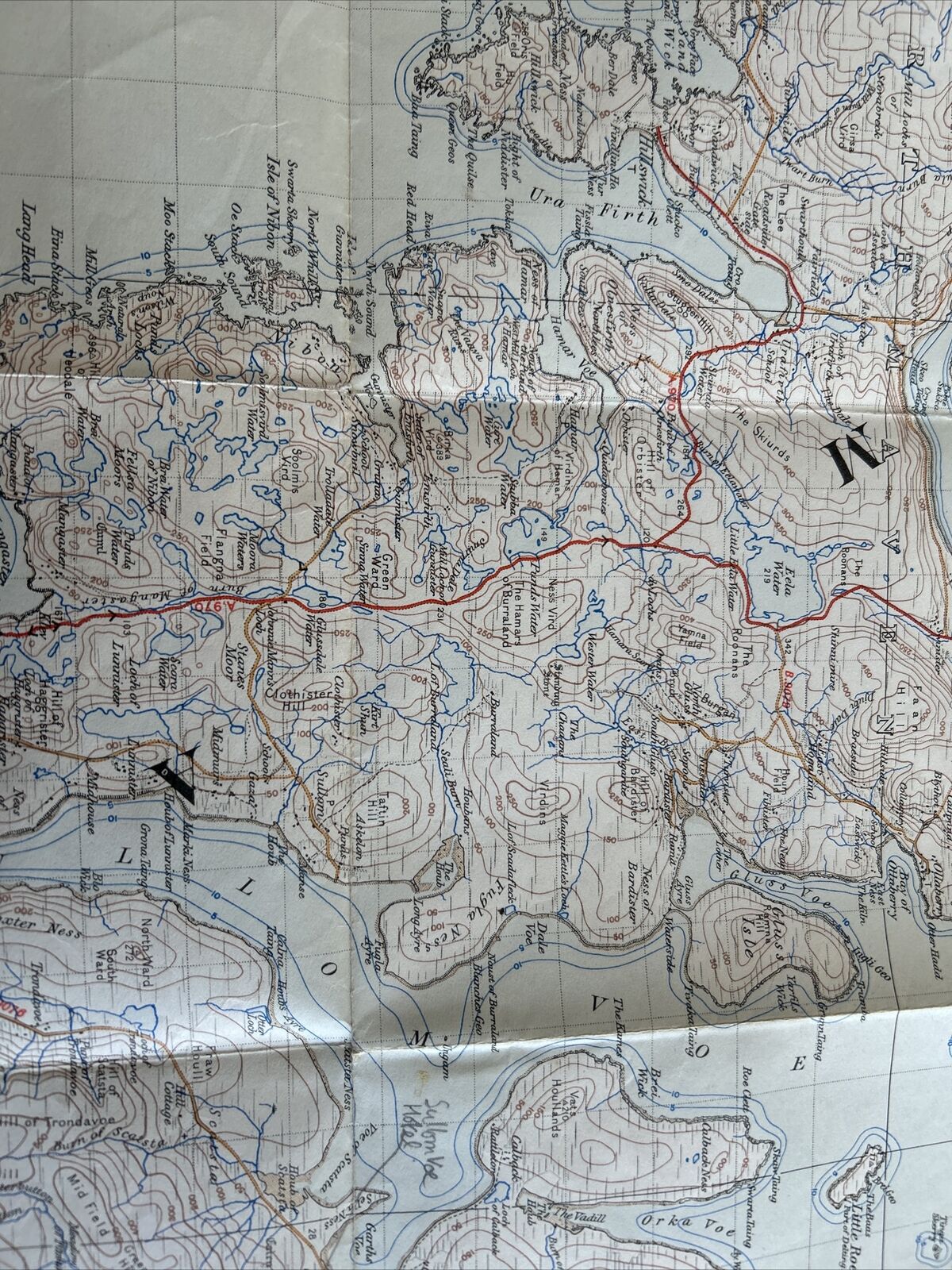 NORTH MAINLAND Shetland Is Ordnance Survey One Inch Sheet 2 Popular Edition 1948