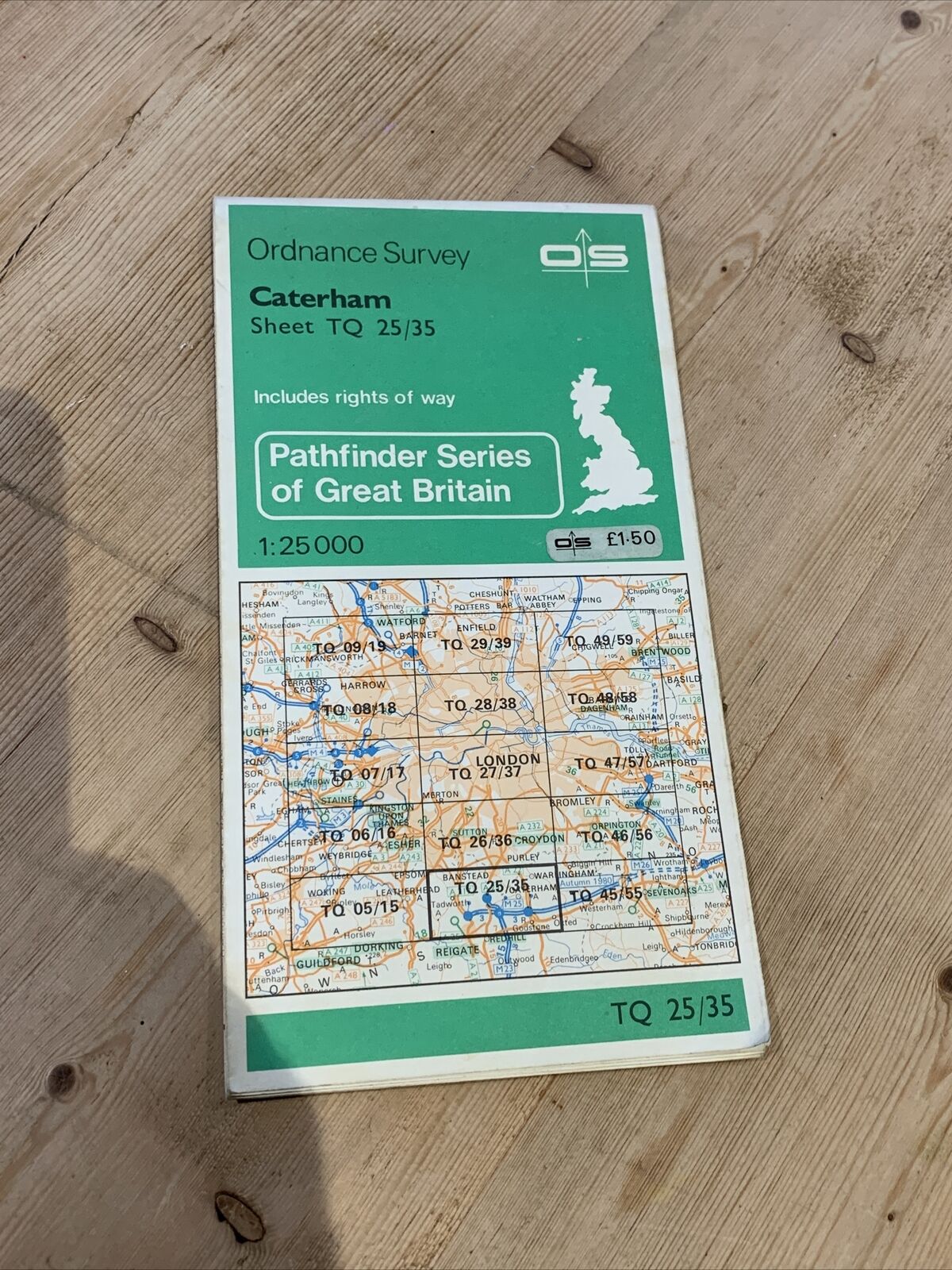 CATERHAM Redhill Godstone - Pathfinder Ordnance Survey 1:25000 1978 TQ25/35