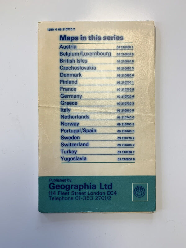 SWEDEN Geographia Map 1970s 