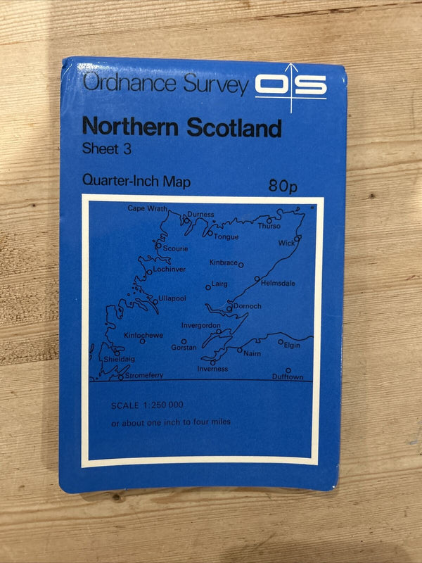 NORTHERN SCOTLAND Ordnance Survey Map Quarter Inch Sheet 3 1973 Easter Ross