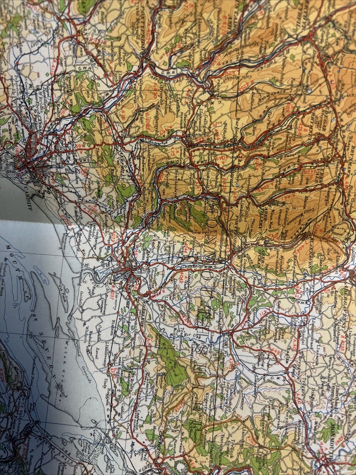 SOUTH WALES 1946 Ordnance Survey CLOTH Sheet 7 Quarter Inch Map Fourth Edition