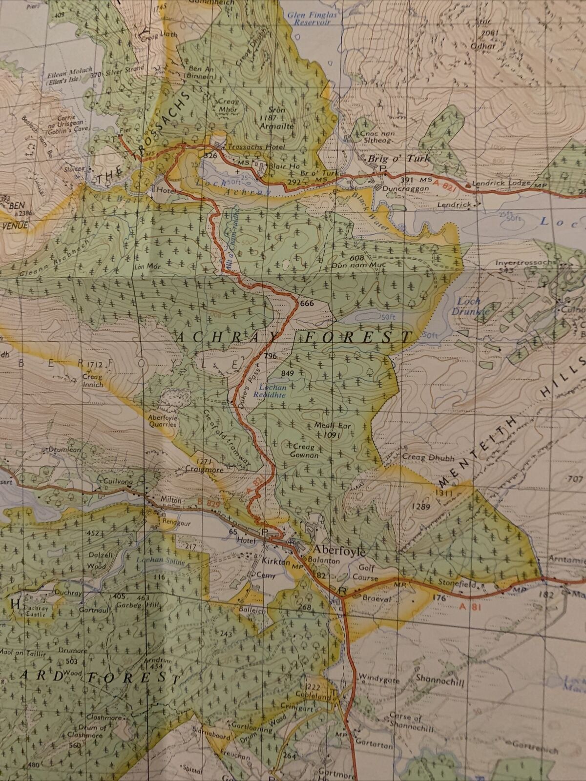 STIRLING Scotland Ordnance Survey One Inch Map Sheet 54 1957 Loch Earn Callander