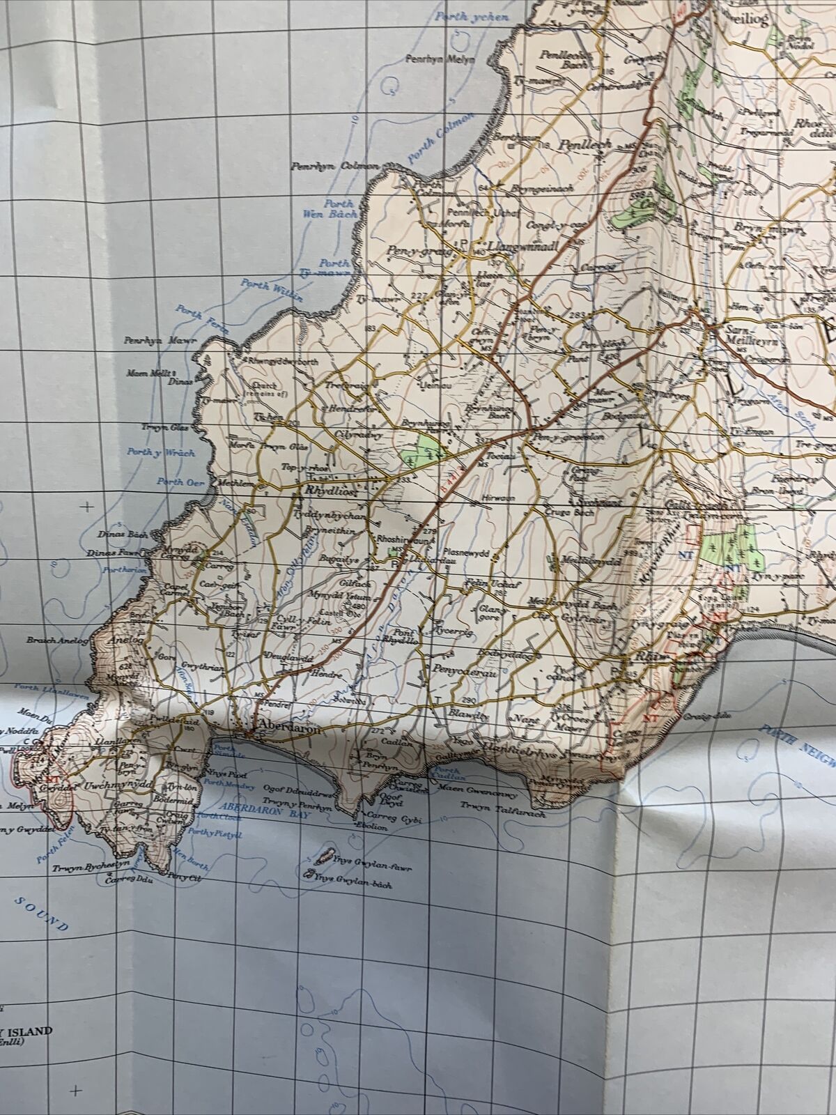 PWLLHELI Ordnance Survey Paper Map 1962 1965 Revised No 115 Lleyn Peninsula