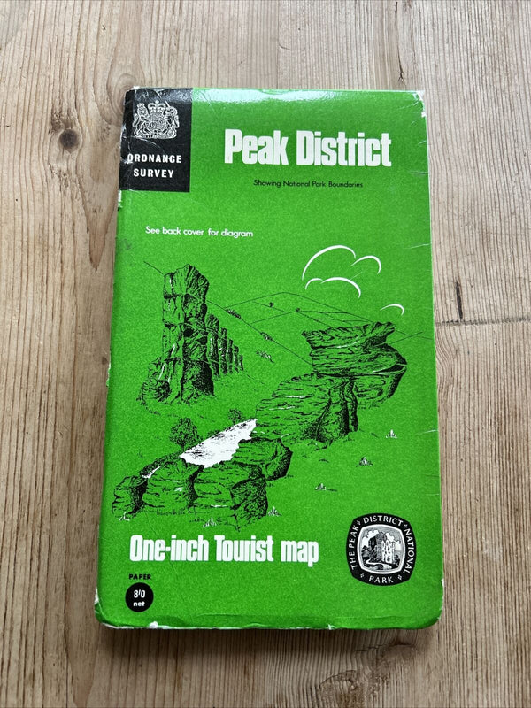 PEAK DISTRICT Ordnance Survey - One Inch Tourist Map 1963 New Mills Bakewell