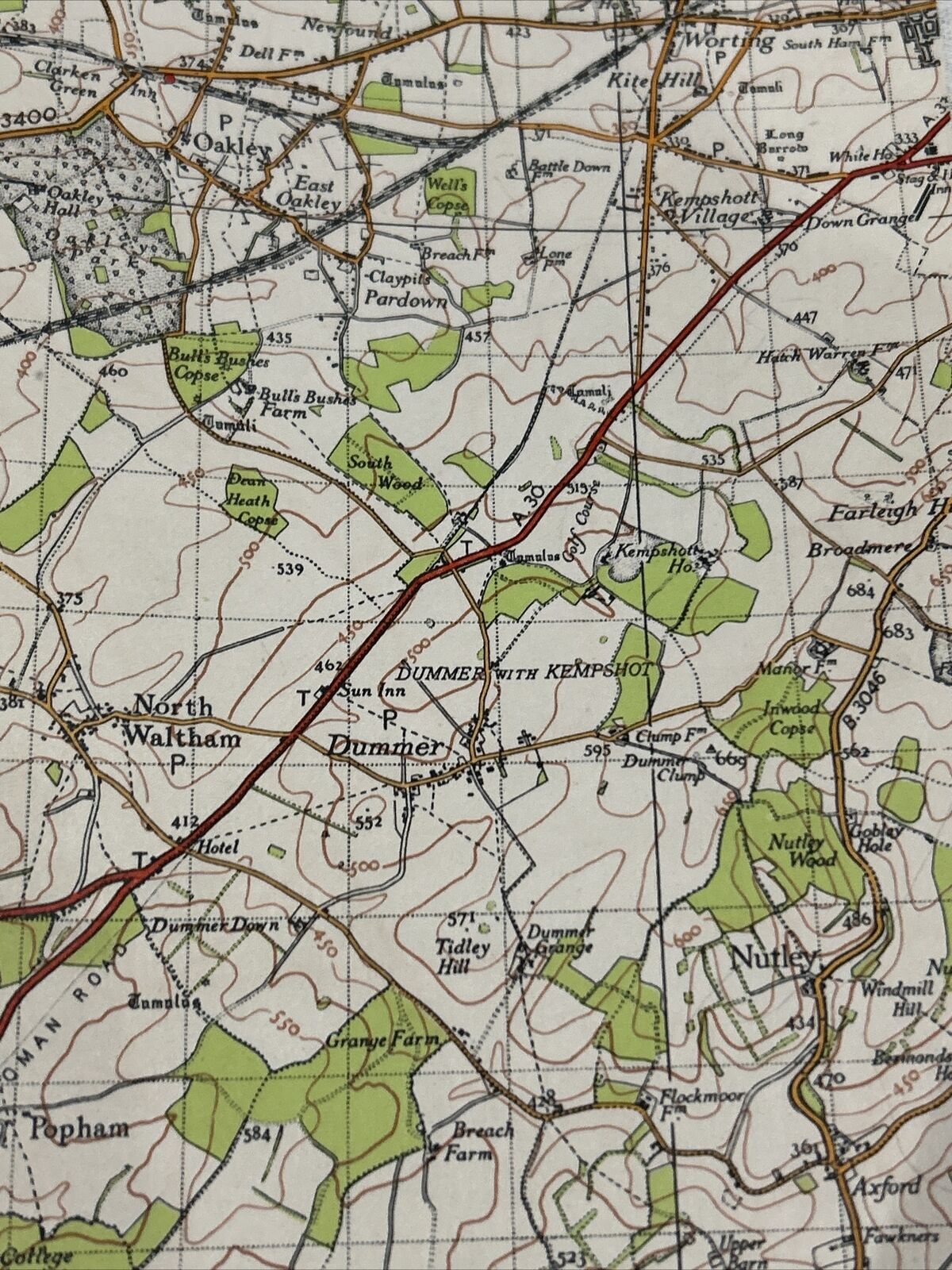 WINCHESTER Ordnance Survey Cloth 1 Inch Map 1945 6th Edition Sheet 168 Dissected