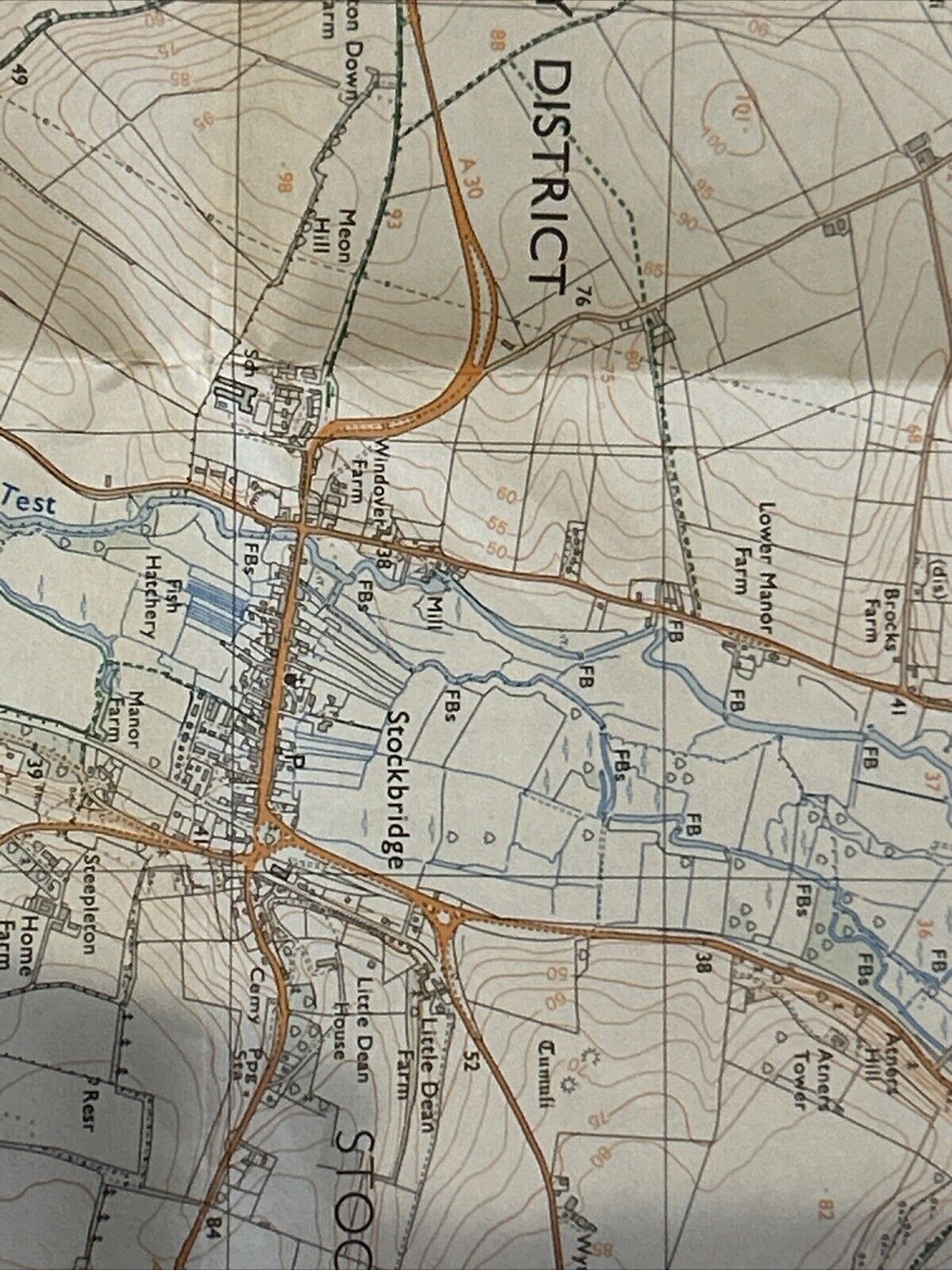 THE WALLOPS Pathfinder Ordnance Survey SU23/33 1:25000 1980 Stockbridge Boscombe