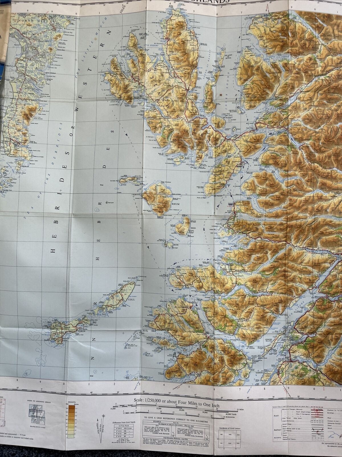 WESTERN HIGHLANDS No 4 Fifth Edition Cloth Ordnance Survey Quarter In 1961 Marks