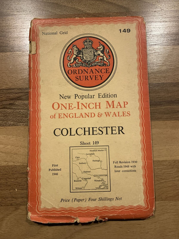 Colchester Ordnance Survey 6th Series 1-inch 1946 Sheet 149 Braintree Sudbury