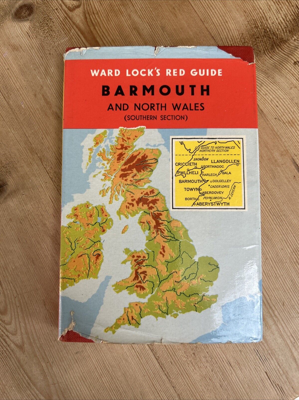 BARMOUTH AND NORTH WALES Ward Locks Red Guide Dust Jacket Maps Llangollen Borth