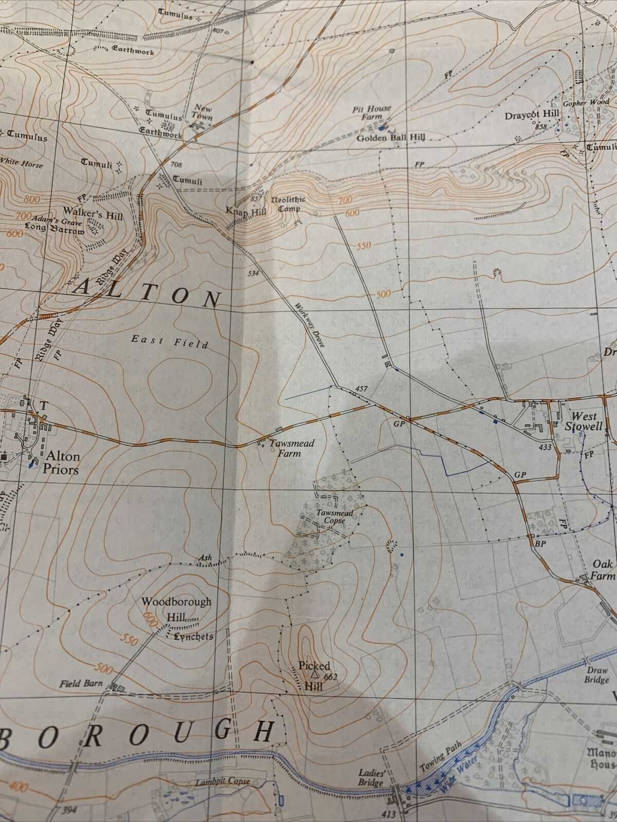 MARLBOROUGH Ordnance Survey 1:25000 First Series 1961 SU16 Wiltshire Powsey