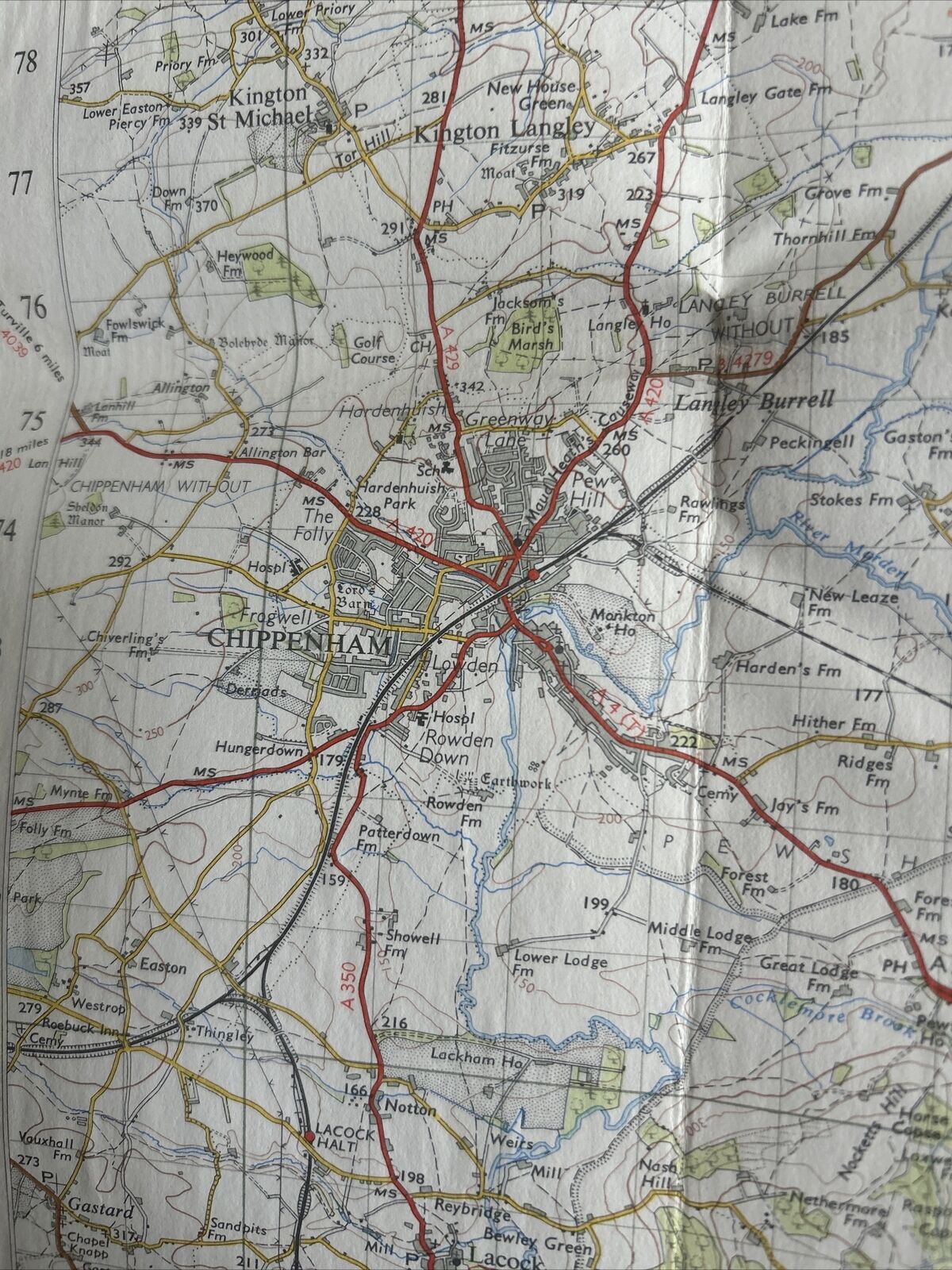 SWINDON Ordnance Survey Seventh Series CLOTH One inch 1958  Sheet 157 Fairford