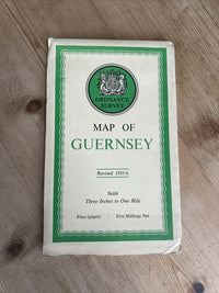 GUERNSEY Ordnance Survey Three Inch Map Good Condition 1955/6 Re Channel Islands