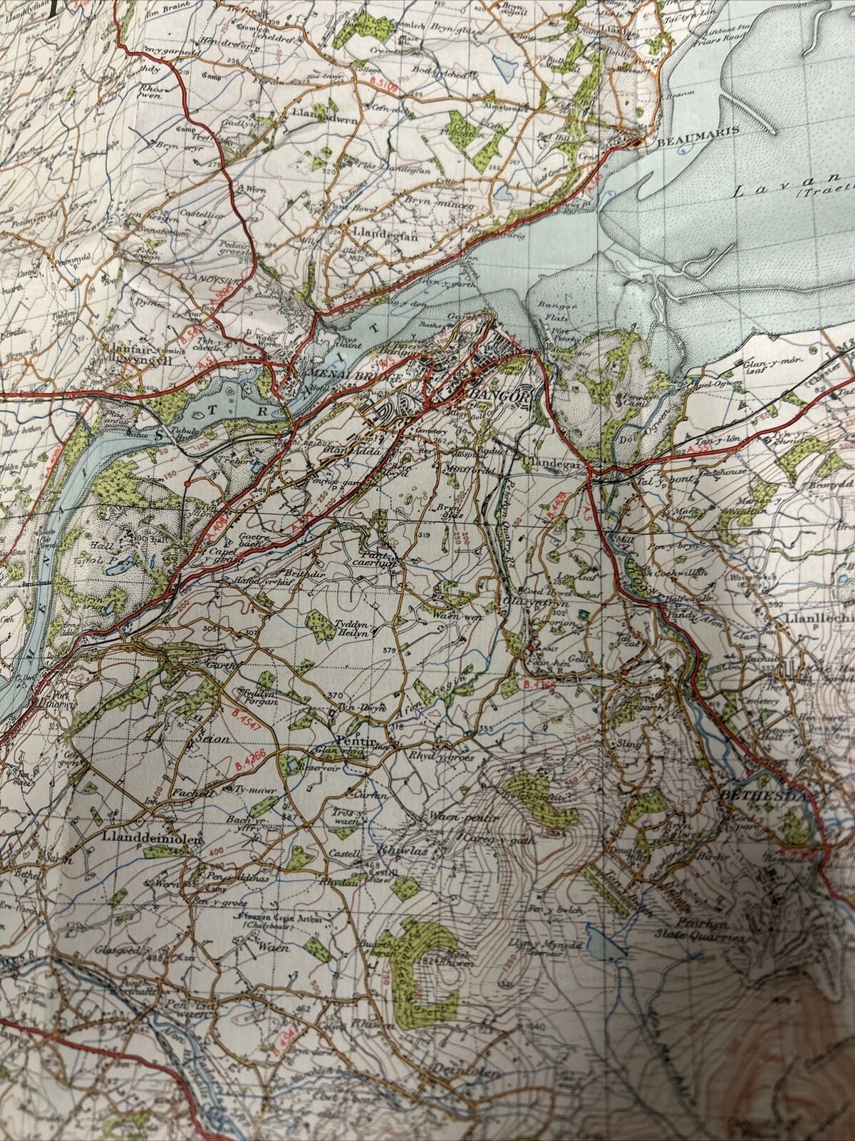 SNOWDON Ordnance Survey Cloth One Inch Map 1947 Sixth Edition Sheet 107 Conway