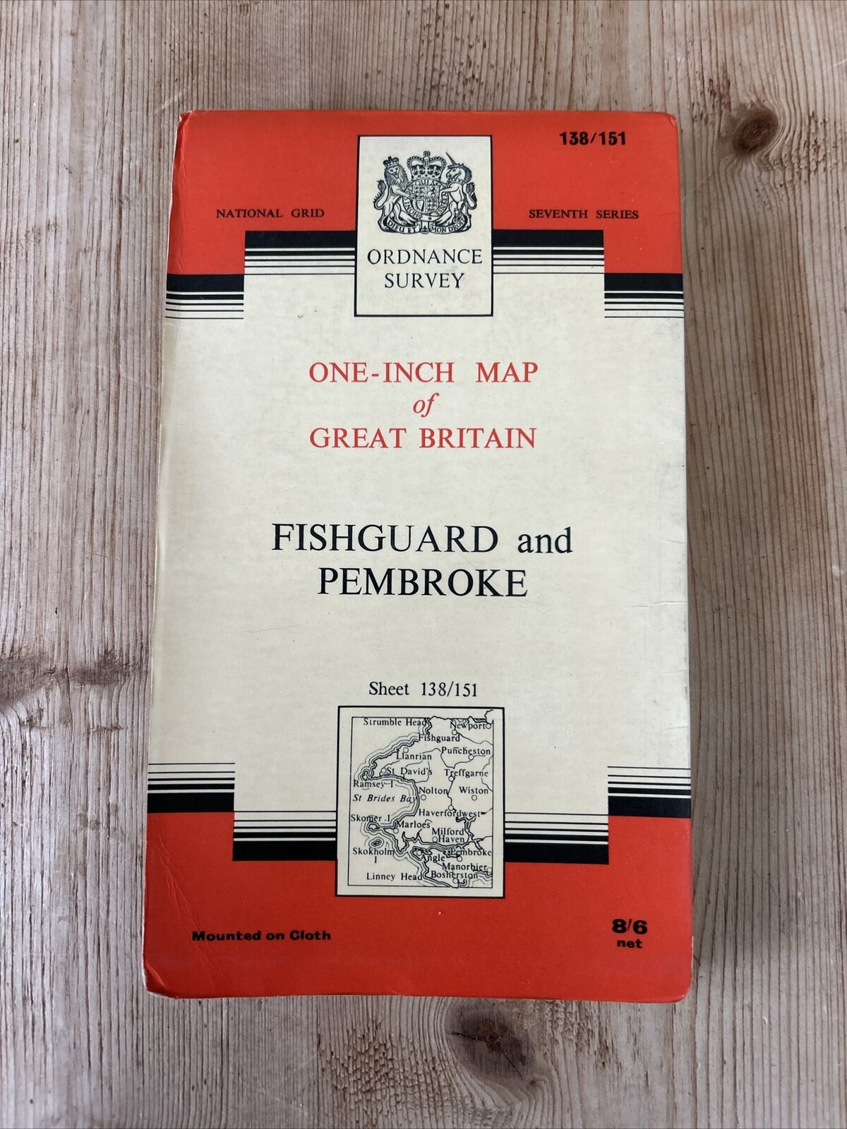 FISHGUARD & PEMBROKE Cloth Ordnance Survey Map Seventh Series 1965 Sheet 138/151