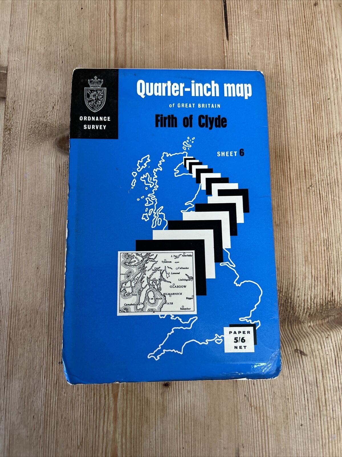 FIRTH OF CLYDE 1965 Ordnance Survey Quarter Inch Map Sheet 6 Arran Jura Stirling