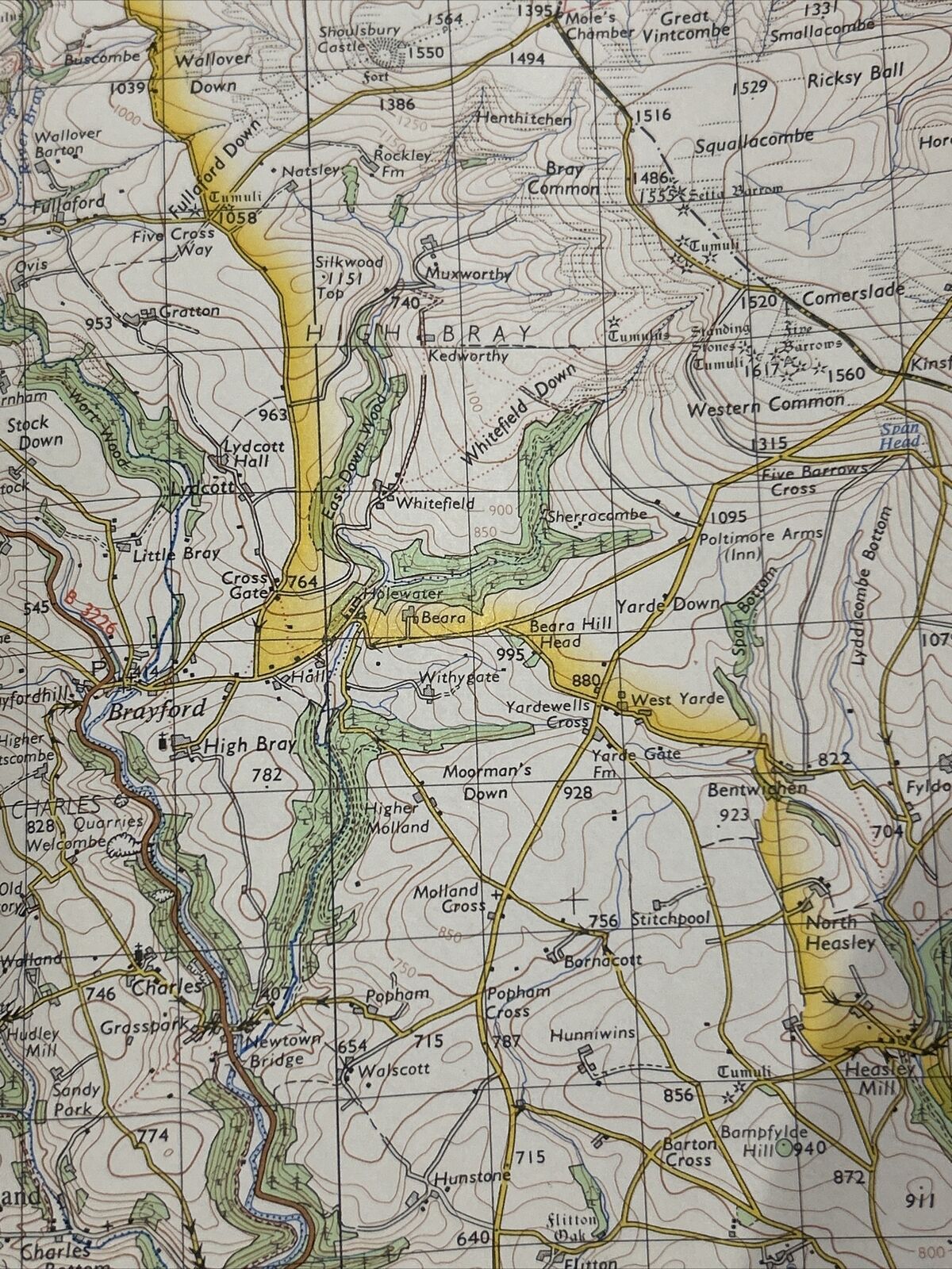 BARNSTAPLE 1972 Edition Ordnance Survey One Inch Map No 163 Great Torrington