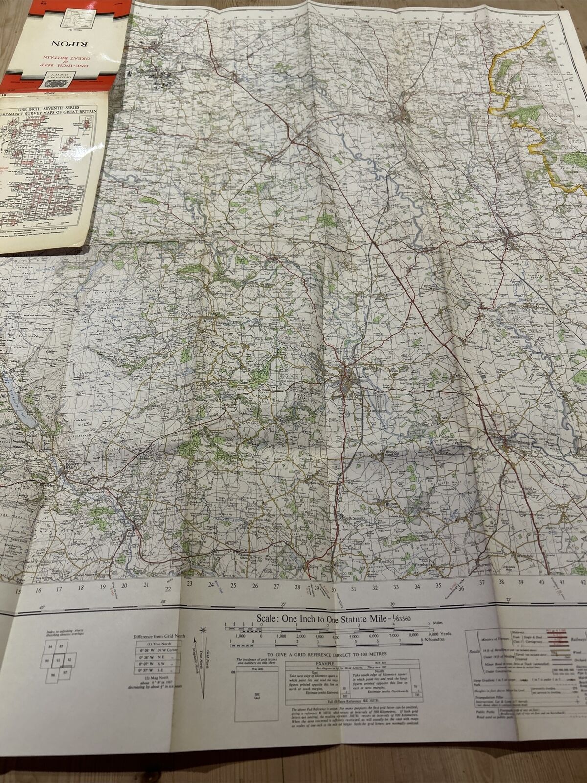 RIPON Ordnance Survey Seventh Series  One Inch 1962 Sheet 91 Northallerton