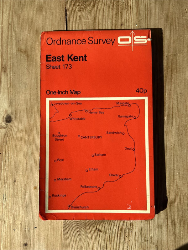 EAST KENT 1969 Ordnance Survey One Inch Map Sheet 173 Dover Sandwich Whitstable