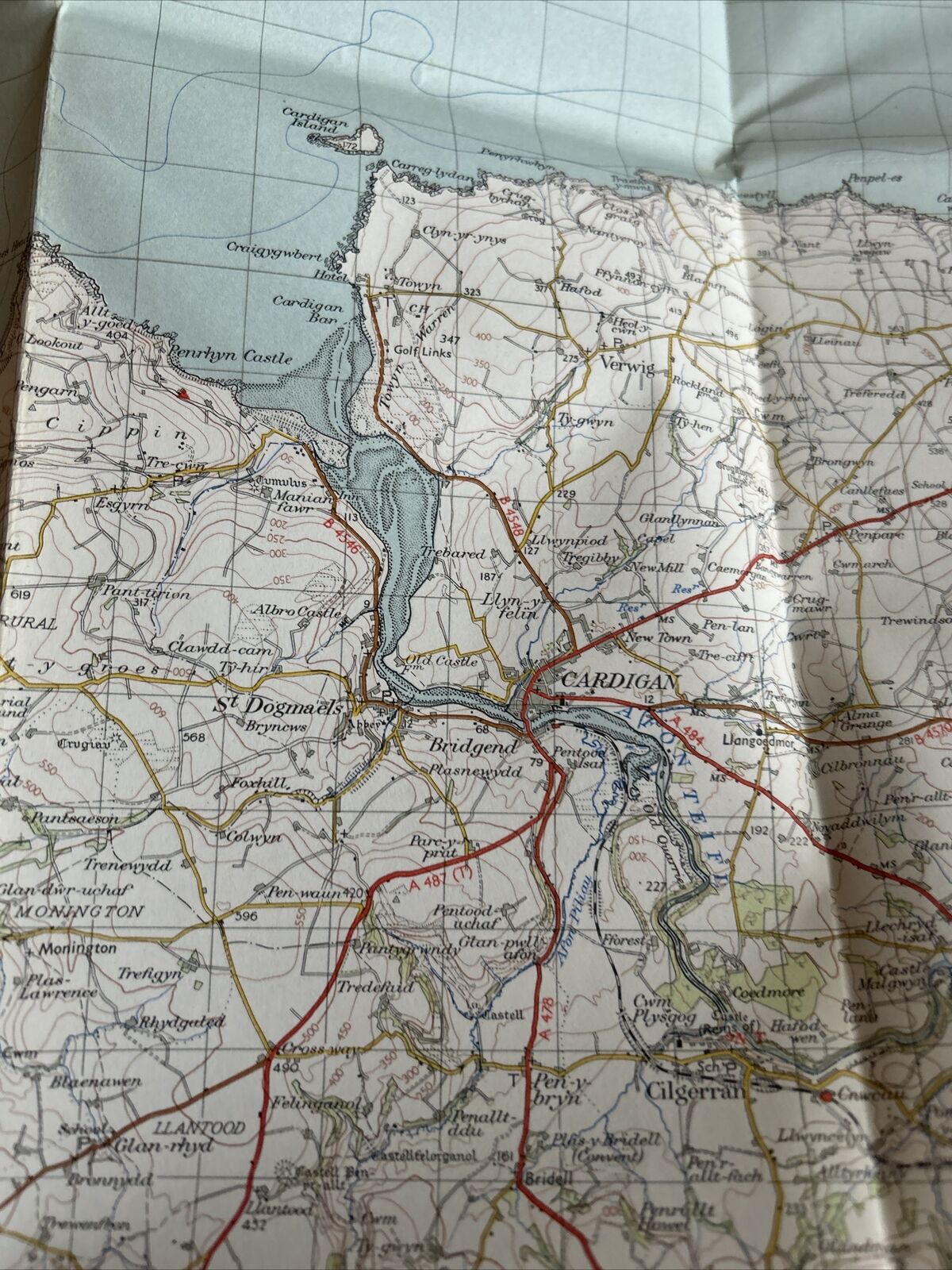 CARDIGAN Ordnance Survey Seventh Series  1-inch 1952 Sheet 139 Carmarthen