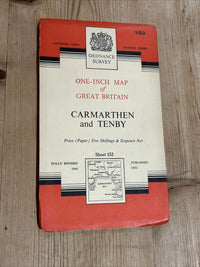 CARMARTHEN & TENBY no 152 1960 Seventh Series Ordnance Survey One Inch Map Paper