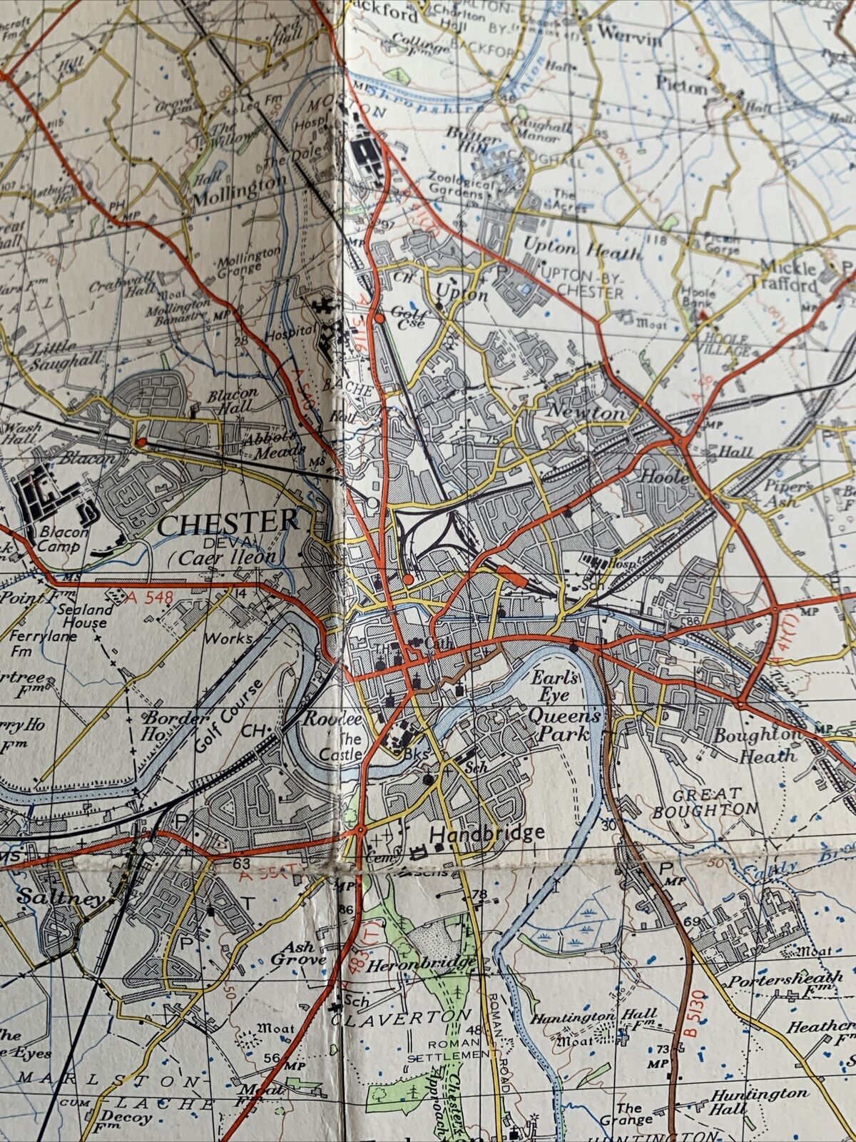 Chester Ordnance Survey Cloth Seventh Series 1 inch 1963 Sheet 109 Tatty £3