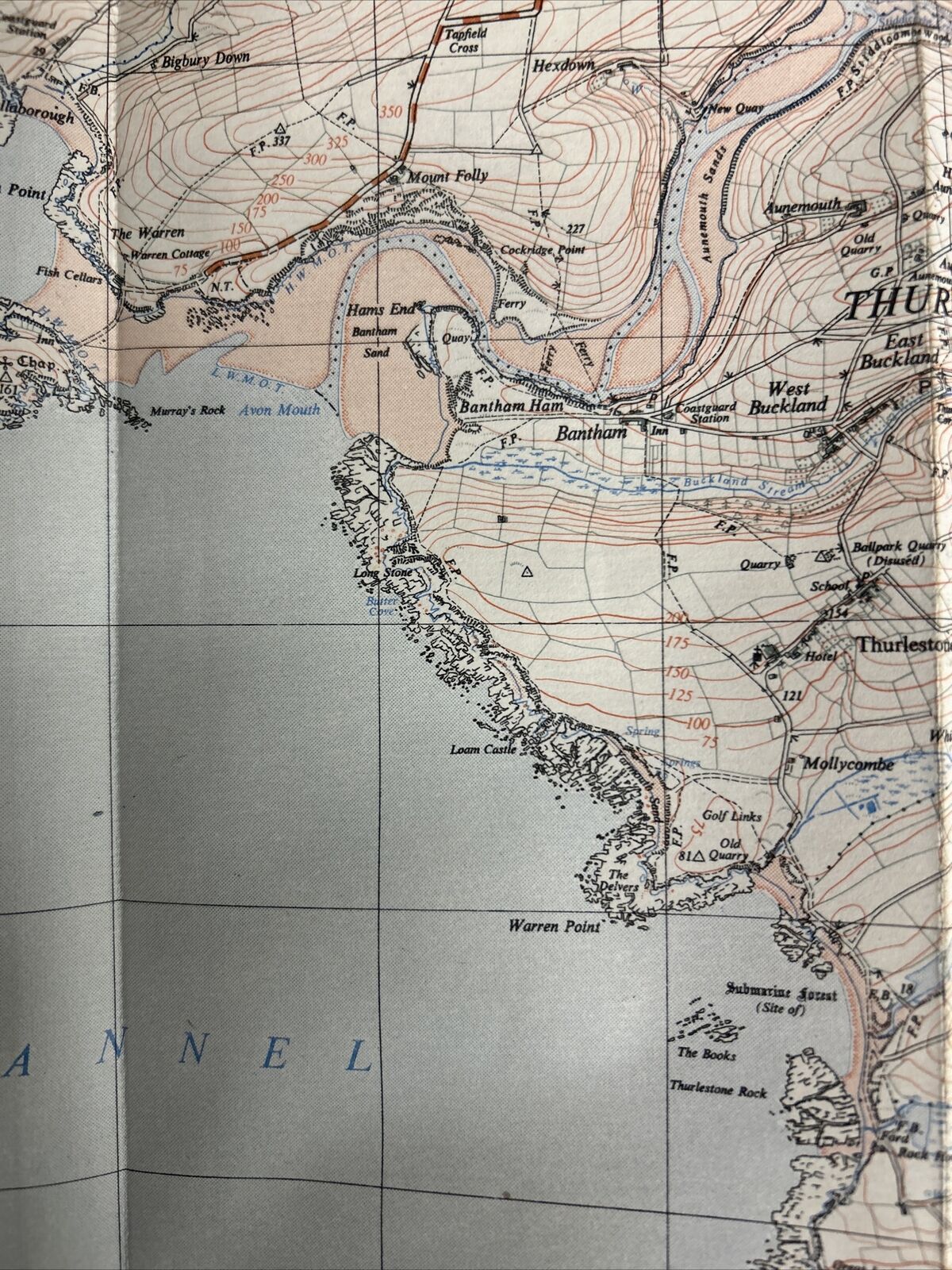 AVETON GIFFORD Ordnance Survey CLOTH 1:25,000 National Grid Sheet 20/64 1947