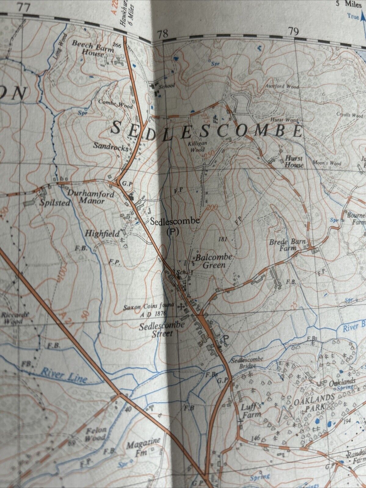 BATTLE Ordnance Survey First Series Sheet TQ71 1:25,000 1965 Crowhurst Catsfield